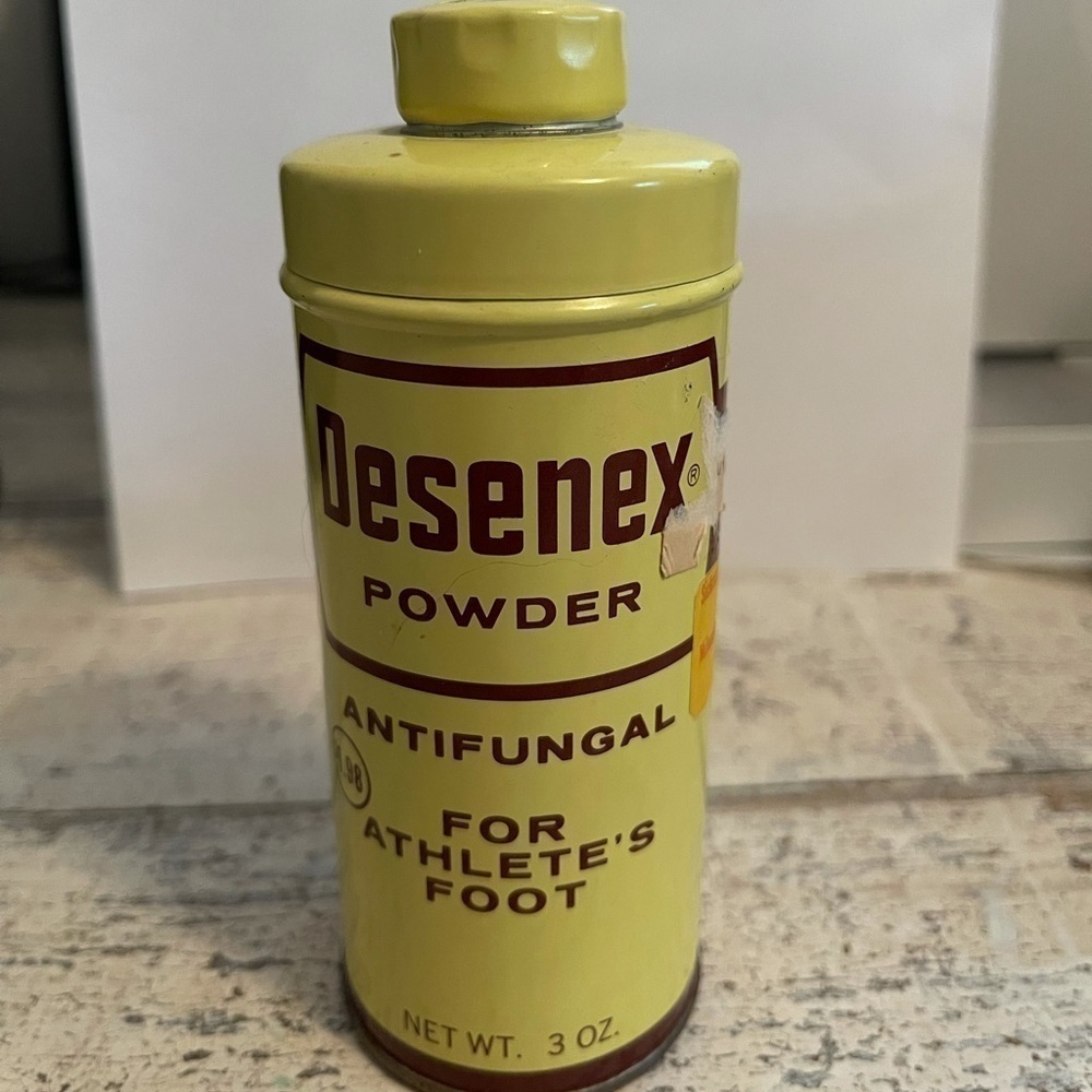 Vintage Desenex powder tin 75% full​​​​​​​​​​​​​